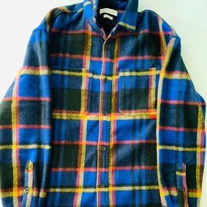 UO Brushed Plaid Button-Down Overshirt